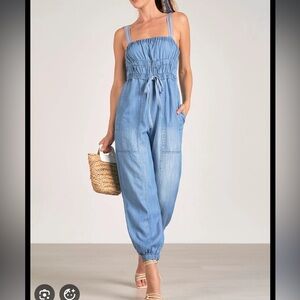 Elan Light Blue Indie Denim Jumpsuit Small